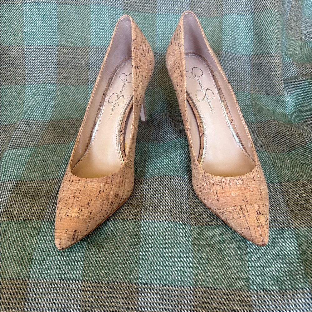Jessica Simpson Tan Cork Heels